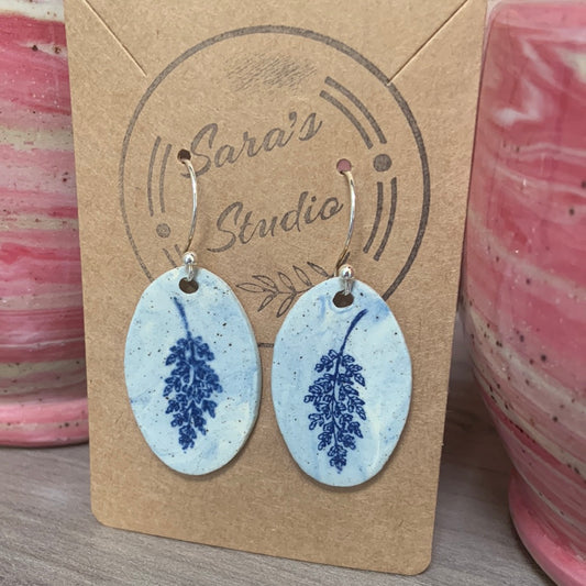 Leafy marble earrings