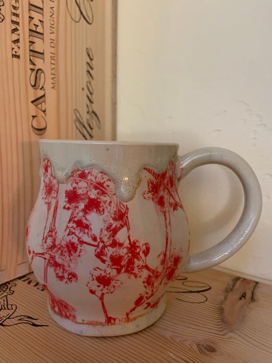 Melting Into Red Mug - Handmade One of a Kind Coffee Mug