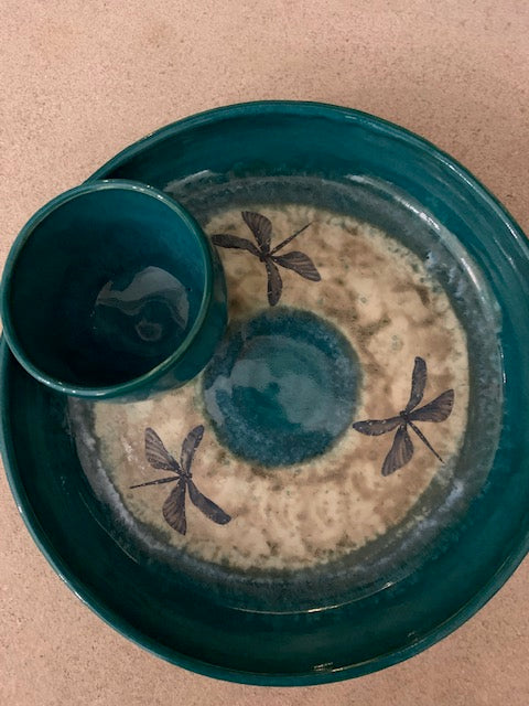 Chip & Dip Dragonfly Platter Bowl