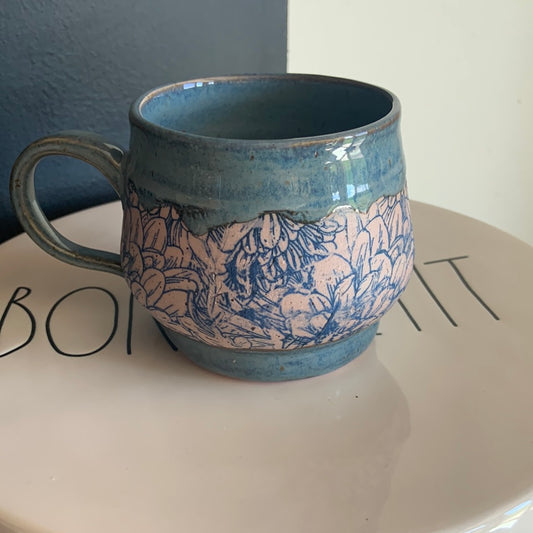 Floral Blues Tea Cup