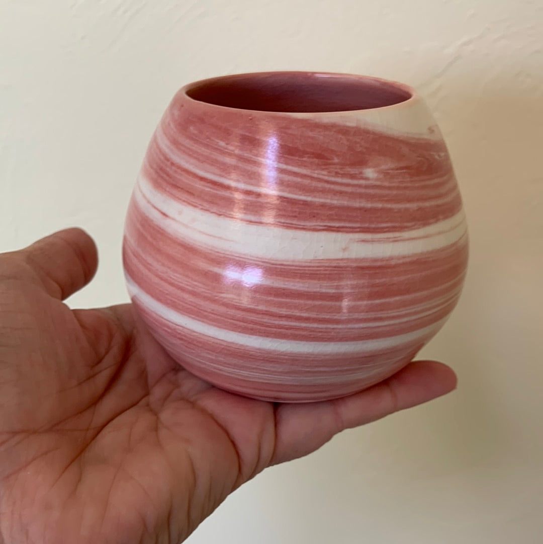 Marbled Red/Pink Succulent Pot