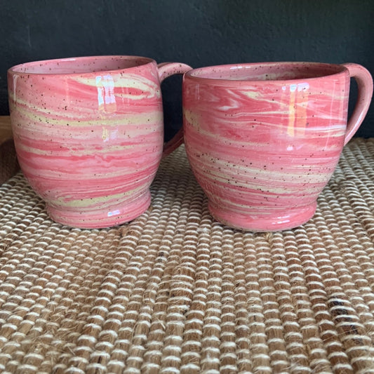 Marbleized in Pink Mug Set