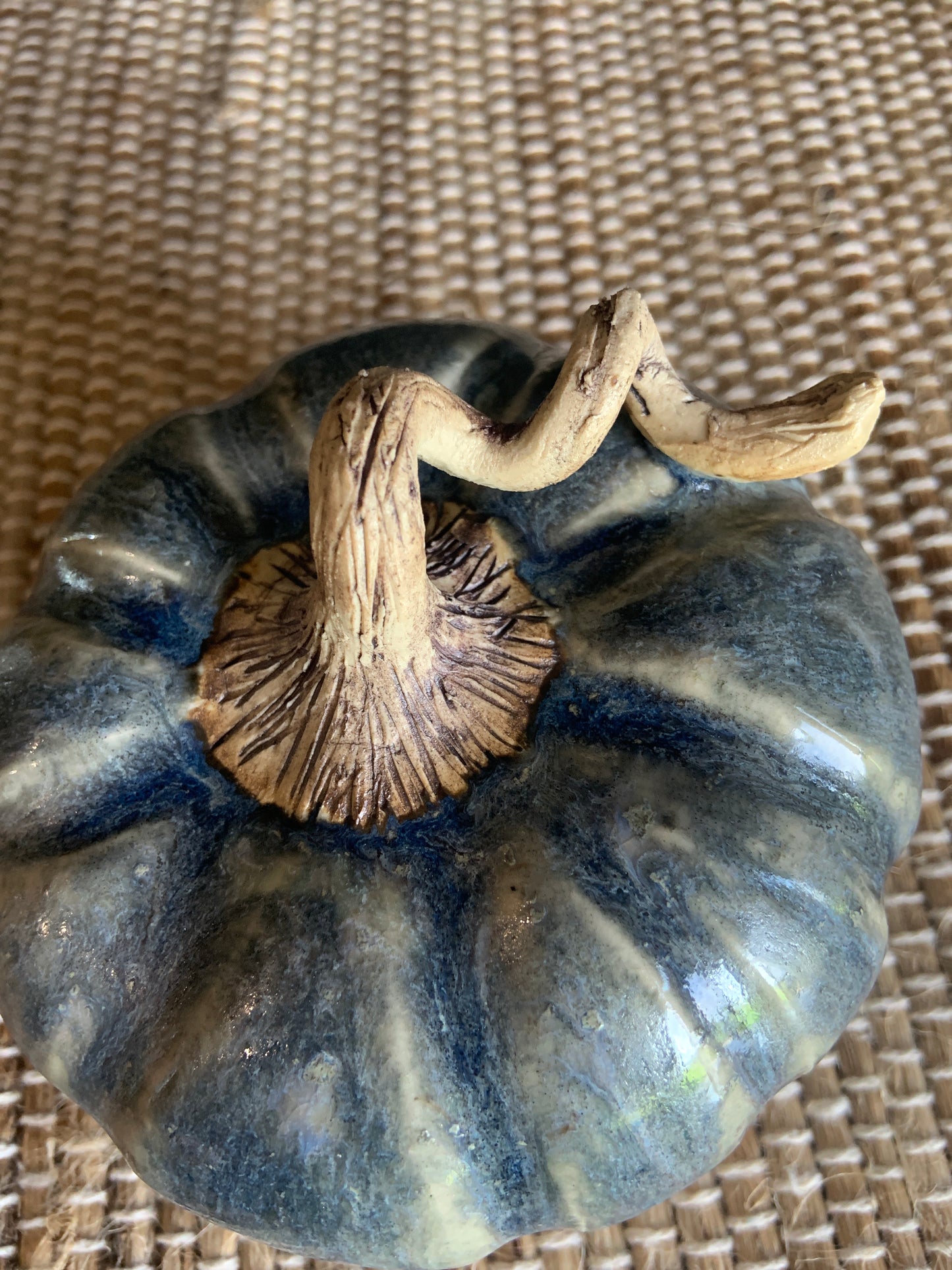 Deep Blue Pottery Pumpkin