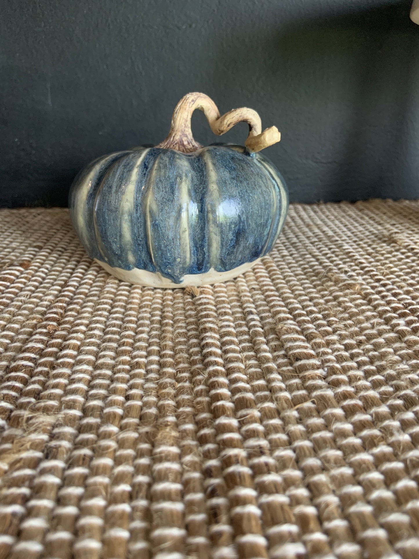 Deep Blue Pottery Pumpkin