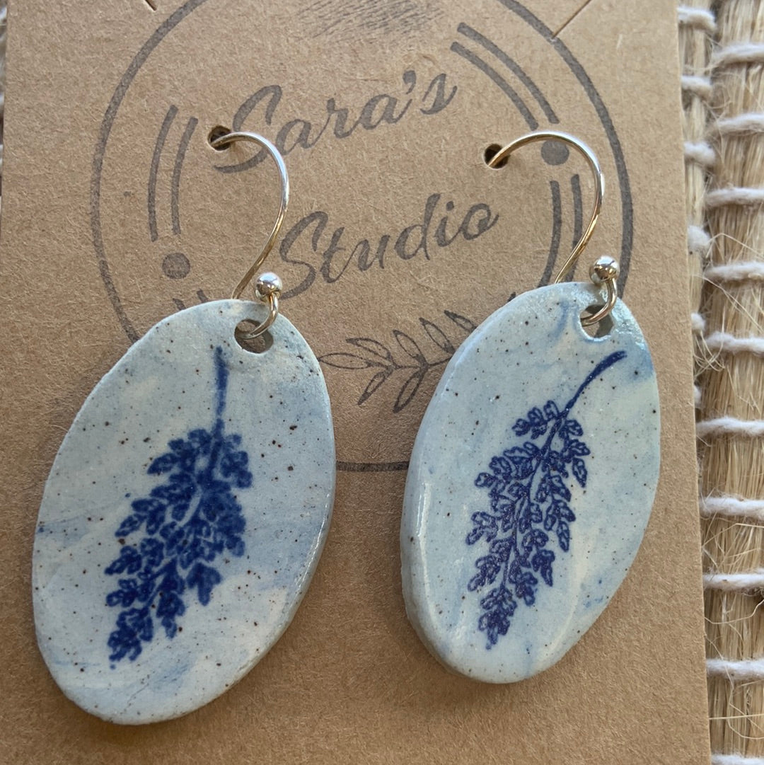 Leafy marble earrings