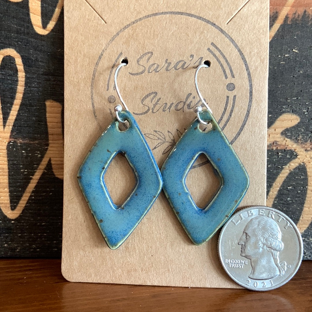 Glossy Blue Earrings