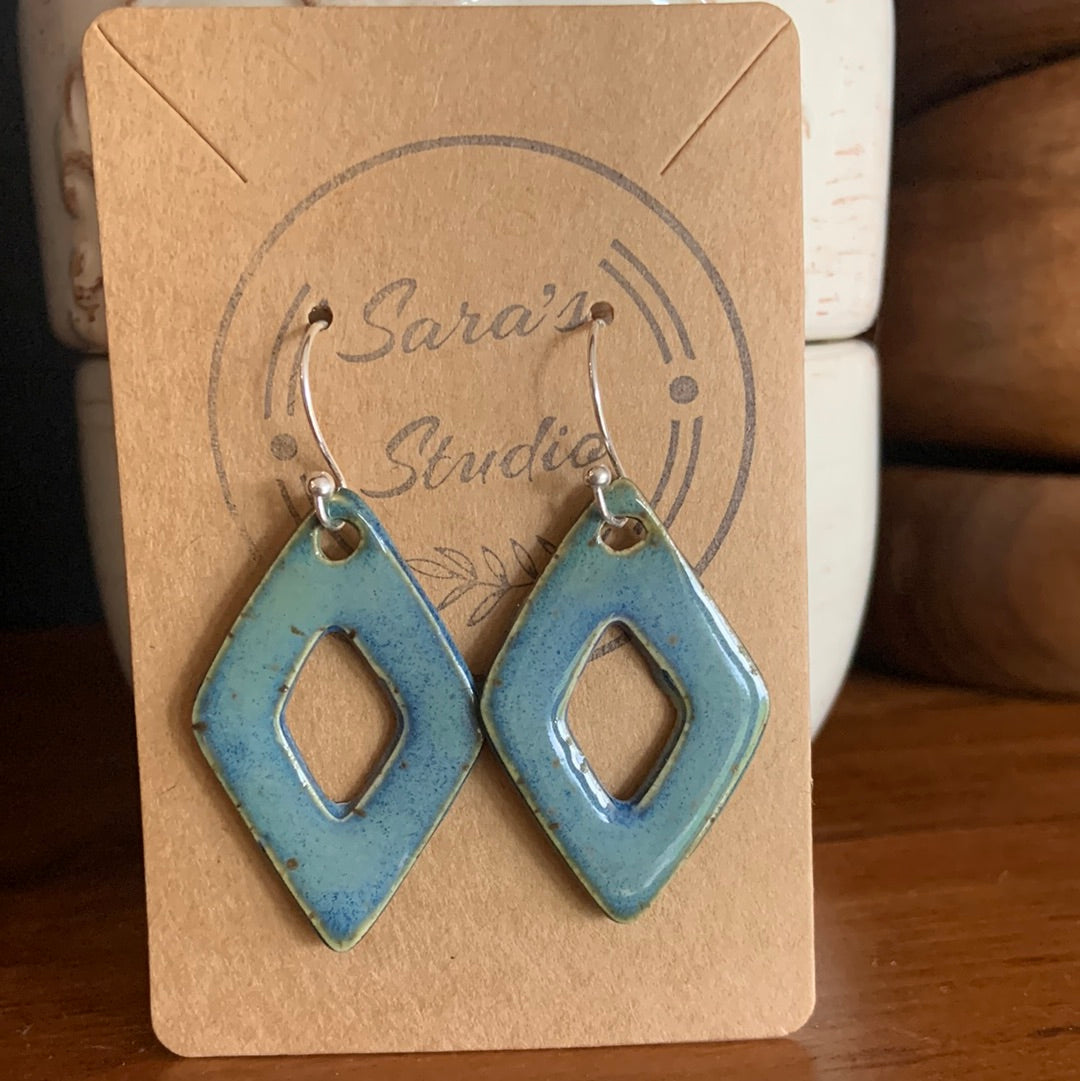 Glossy Blue Earrings