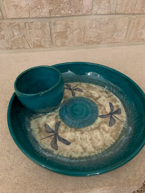 Chip & Dip Dragonfly Platter Bowl