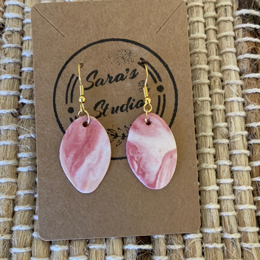 Marbled Pink Earrings