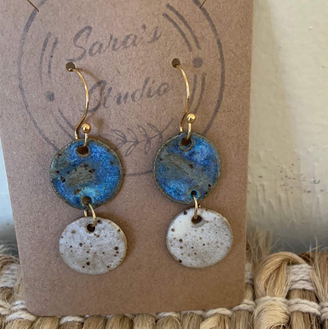 Two-tiered Galaxy Blue Earrings