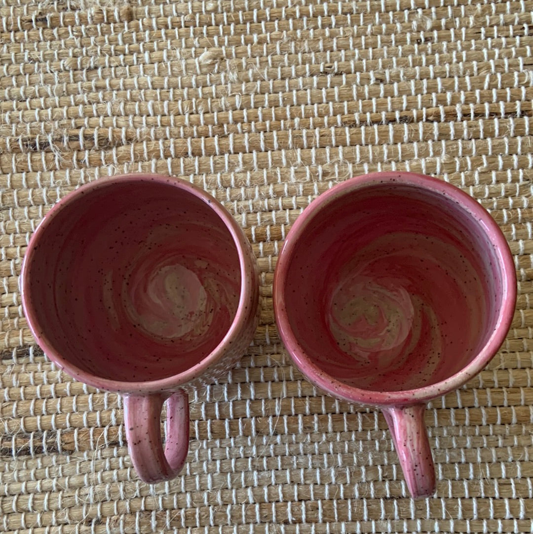 Marbleized in Pink Mug Set