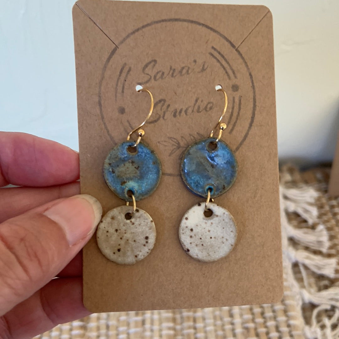 Two-tiered Galaxy Blue Earrings