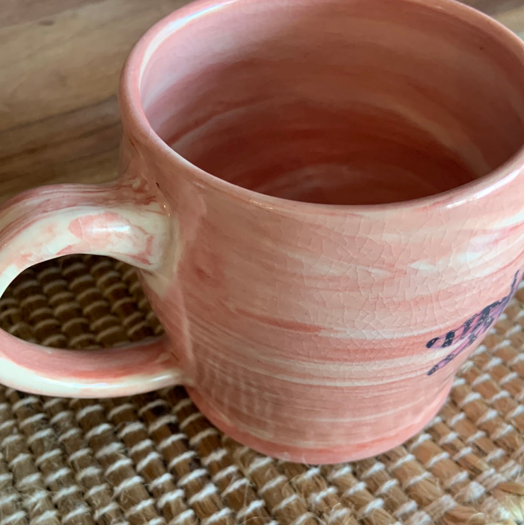 Marbled Pink Dragonfly Mug