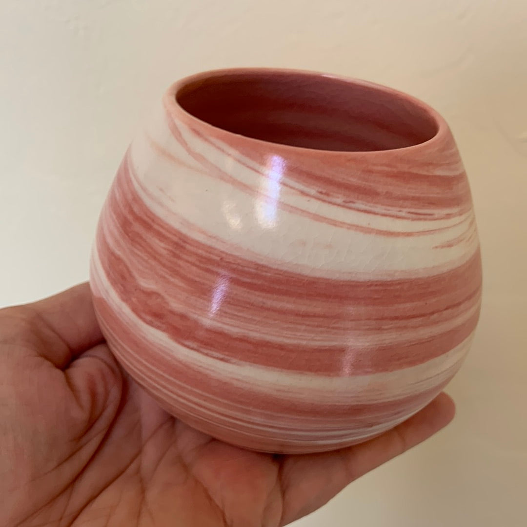 Marbled Red/Pink Succulent Pot